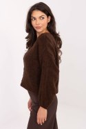Sweter Damski Model MI-SW-0309.89 Dark Brown - Rue Paris Sweter Damski Model MI-SW-0309.89 Dark Brown - Rue Paris