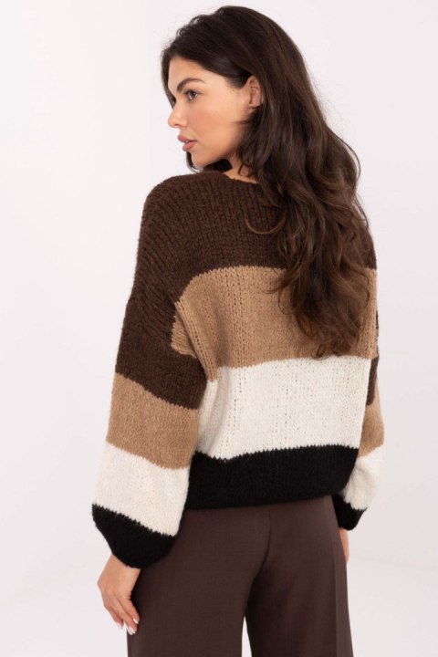 Sweter Damski Model MI-SW-0409.85 Brown - Rue Paris Sweter Damski Model MI-SW-0409.85 Brown - Rue Paris