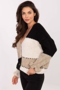 Sweter Damski Model MI-SW-0903.87 Black/Beige - Rue Paris Sweter Damski Model MI-SW-0903.87 Black/Beige - Rue Paris