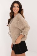 Sweter Damski Model MI-SW-2911.91 Dark Beige - Italy Moda Sweter Damski Model MI-SW-2911.91 Dark Beige - Italy Moda