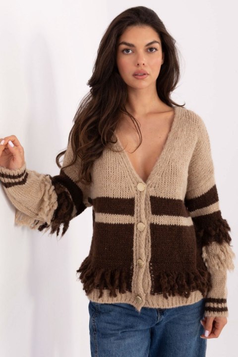 Sweter Damski Model MI-SW-3211.31 Beige - Italy Moda Sweter Damski Model MI-SW-3211.31 Beige - Italy Moda