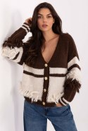 Sweter Damski Model MI-SW-3211.31 Dark Brown - Italy Moda Sweter Damski Model MI-SW-3211.31 Dark Brown - Italy Moda