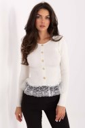 Sweter Damski Model PM-SW-YIS1027.85 Ecru - Factory Price Sweter Damski Model PM-SW-YIS1027.85 Ecru - Factory Price