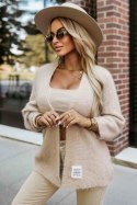 Sweter Kardigan Model 631-1 Beige - Numoco Sweter Kardigan Model 631-1 Beige - Numoco