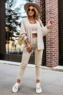 Sweter Kardigan Model 631-1 Beige - Numoco Sweter Kardigan Model 631-1 Beige - Numoco
