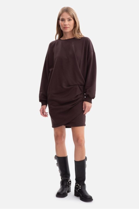 Sukienka Model B298 Gorzka Czekolada - BeWear Sukienka Model B298 Gorzka Czekolada - BeWear