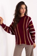 Sweter Damski Model IT-SW-93115.13 Bordo - Factory Price Sweter Damski Model IT-SW-93115.13 Bordo - Factory Price