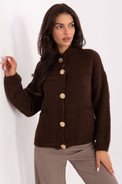 Sweter Damski Model MI-SW-WM218.02 Dark Brown - Italy Moda Sweter Damski Model MI-SW-WM218.02 Dark Brown - Italy Moda