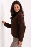 Sweter Damski Model MI-SW-WM218.02 Dark Brown - Italy Moda Sweter Damski Model MI-SW-WM218.02 Dark Brown - Italy Moda