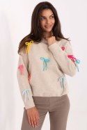 Sweter Damski Model PM-SW-SC82.41 Light Beige - Factory Price Sweter Damski Model PM-SW-SC82.41 Light Beige - Factory Price