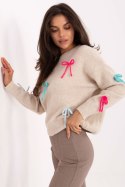 Sweter Damski Model PM-SW-SC82.41 Light Beige - Factory Price Sweter Damski Model PM-SW-SC82.41 Light Beige - Factory Price