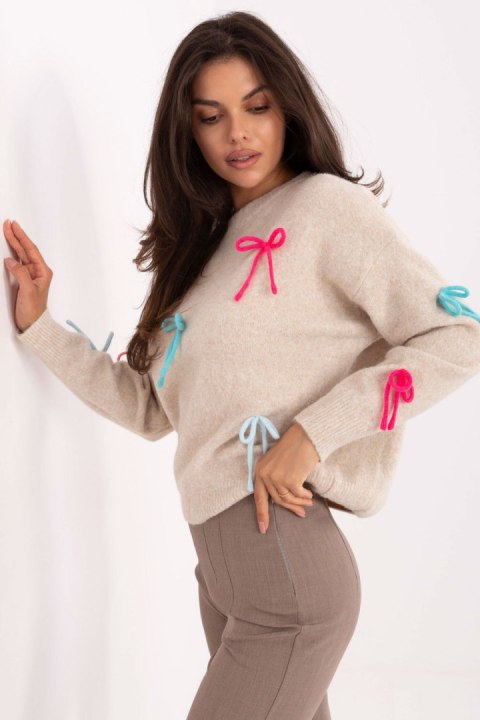 Sweter Damski Model PM-SW-SC82.41 Light Beige - Factory Price Sweter Damski Model PM-SW-SC82.41 Light Beige - Factory Price