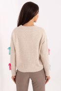 Sweter Damski Model PM-SW-SC82.41 Light Beige - Factory Price Sweter Damski Model PM-SW-SC82.41 Light Beige - Factory Price