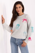 Sweter Damski Model PM-SW-SC82.41 Light Grey - Factory Price Sweter Damski Model PM-SW-SC82.41 Light Grey - Factory Price