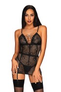 Komplet Model Basitta Chemise Black - Obsessive Komplet Model Basitta Chemise Black - Obsessive