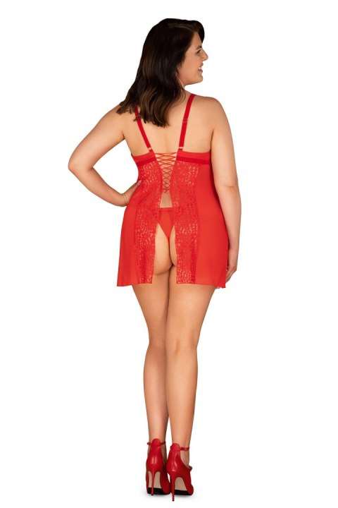 Komplet Model Blossmina Chemise Red - Obsessive Komplet Model Blossmina Chemise Red - Obsessive