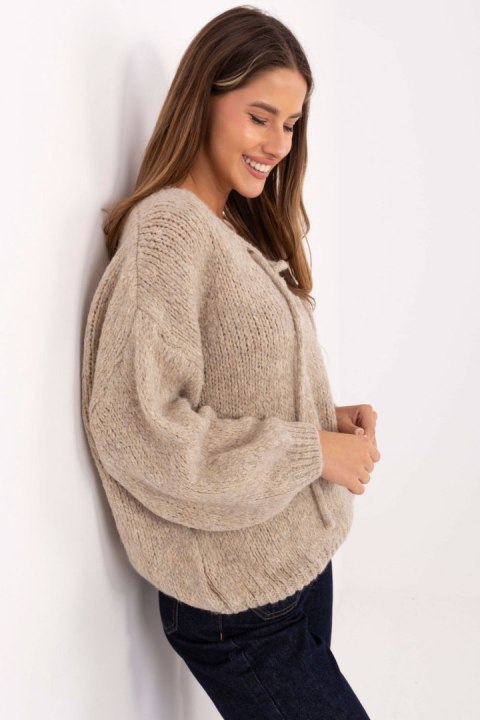 Sweter Damski Model MI-SW-0919.18 Beige - Italy Moda Sweter Damski Model MI-SW-0919.18 Beige - Italy Moda