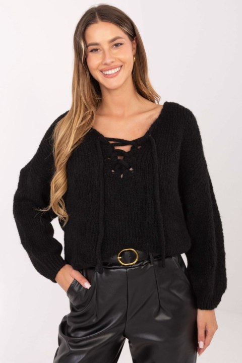 Sweter Damski Model MI-SW-0919.18 Black - Italy Moda Sweter Damski Model MI-SW-0919.18 Black - Italy Moda
