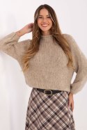 Sweter Damski Model MI-SW-1311.31 Beige - Italy Moda Sweter Damski Model MI-SW-1311.31 Beige - Italy Moda
