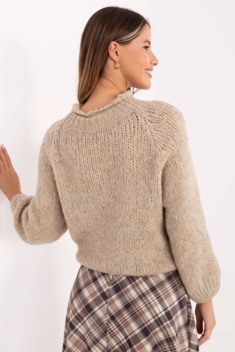 Sweter Damski Model MI-SW-1311.31 Beige - Italy Moda Sweter Damski Model MI-SW-1311.31 Beige - Italy Moda