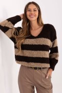 Sweter Damski Model MI-SW-WK3031.22 Dark Brown - Italy Moda Sweter Damski Model MI-SW-WK3031.22 Dark Brown - Italy Moda