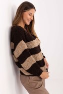Sweter Damski Model MI-SW-WK3031.22 Dark Brown - Italy Moda Sweter Damski Model MI-SW-WK3031.22 Dark Brown - Italy Moda