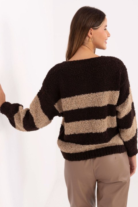 Sweter Damski Model MI-SW-WK3031.22 Dark Brown - Italy Moda Sweter Damski Model MI-SW-WK3031.22 Dark Brown - Italy Moda