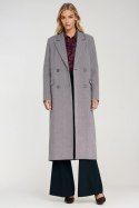 Elegancki płaszcz dwurzędowy PL25 Jodła - Nife Elegancki płaszcz dwurzędowy PL25 Jodła - Nife