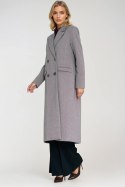 Elegancki płaszcz dwurzędowy PL25 Jodła - Nife Elegancki płaszcz dwurzędowy PL25 Jodła - Nife