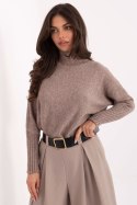 Golf Damski Model IT-SW-8003.18P Dark Beige - Rue Paris Golf Damski Model IT-SW-8003.18P Dark Beige - Rue Paris