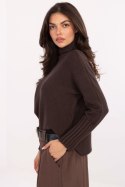 Golf Damski Model IT-SW-8003.18P Dark Brown - Rue Paris Golf Damski Model IT-SW-8003.18P Dark Brown - Rue Paris