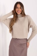 Golf Damski Model IT-SW-8003.18P Light Beige - Rue Paris Golf Damski Model IT-SW-8003.18P Light Beige - Rue Paris