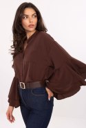 Koszula Damska Model MI-KS-3173.49 Brown - Rue Paris Koszula Damska Model MI-KS-3173.49 Brown - Rue Paris