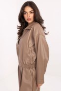 Kurtka Damska Model IT-KR-FL9707.34 Dark Beige - Rue Paris Kurtka Damska Model IT-KR-FL9707.34 Dark Beige - Rue Paris
