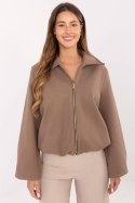 Kurtka Damska Model IT-KR-FL9725.08P Dark Beige - Rue Paris Kurtka Damska Model IT-KR-FL9725.08P Dark Beige - Rue Paris