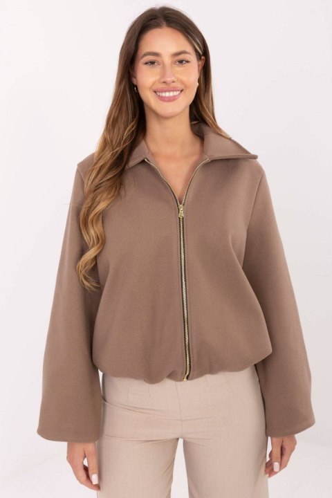 Kurtka Damska Model IT-KR-FL9725.08P Dark Beige - Rue Paris Kurtka Damska Model IT-KR-FL9725.08P Dark Beige - Rue Paris