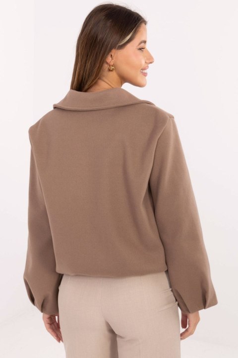 Kurtka Damska Model IT-KR-FL9725.08P Dark Beige - Rue Paris Kurtka Damska Model IT-KR-FL9725.08P Dark Beige - Rue Paris