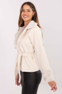 Płaszcz Damski Model IT-KR-4608.05P Light Beige - Rue Paris Płaszcz Damski Model IT-KR-4608.05P Light Beige - Rue Paris