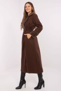 Płaszcz Damski Model IT-PL-4602.01P Brown - Rue Paris Płaszcz Damski Model IT-PL-4602.01P Brown - Rue Paris