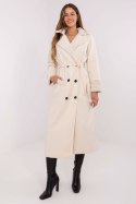 Płaszcz Damski Model IT-PL-4602.01P Ecru - Rue Paris Płaszcz Damski Model IT-PL-4602.01P Ecru - Rue Paris