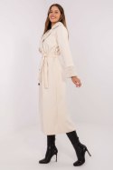 Płaszcz Damski Model IT-PL-4602.01P Ecru - Rue Paris Płaszcz Damski Model IT-PL-4602.01P Ecru - Rue Paris