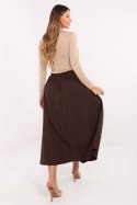 Spódnica Model IT-SD-81036.32 Dark Brown - Rue Paris Spódnica Model IT-SD-81036.32 Dark Brown - Rue Paris