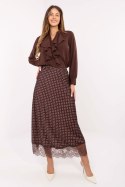 Spódnica Model MI-SD-4213.52 Brown - Rue Paris Spódnica Model MI-SD-4213.52 Brown - Rue Paris