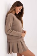 Sukienka Model MI-SK-3249.98 Dark Beige - Rue Paris Sukienka Model MI-SK-3249.98 Dark Beige - Rue Paris