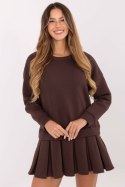 Sukienka Model MI-SK-3249.98 Dark Brown - Rue Paris Sukienka Model MI-SK-3249.98 Dark Brown - Rue Paris