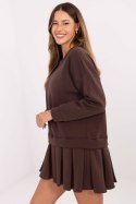 Sukienka Model MI-SK-3249.98 Dark Brown - Rue Paris Sukienka Model MI-SK-3249.98 Dark Brown - Rue Paris