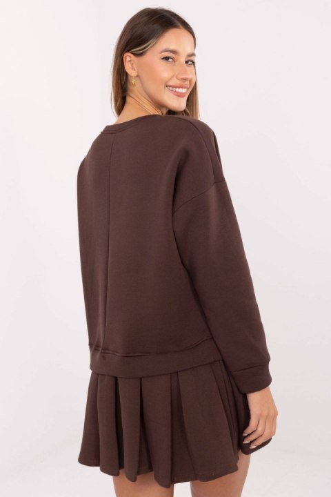Sukienka Model MI-SK-3249.98 Dark Brown - Rue Paris Sukienka Model MI-SK-3249.98 Dark Brown - Rue Paris