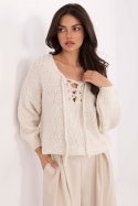 Sweter Damski Model MI-SW-0919.18 Light Beige - Italy Moda Sweter Damski Model MI-SW-0919.18 Light Beige - Italy Moda