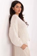 Sweter Damski Model MI-SW-0919.18 Light Beige - Italy Moda Sweter Damski Model MI-SW-0919.18 Light Beige - Italy Moda