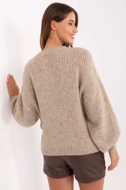 Sweter Damski Model MI-SW-1909.21 Beige - Italy Moda Sweter Damski Model MI-SW-1909.21 Beige - Italy Moda